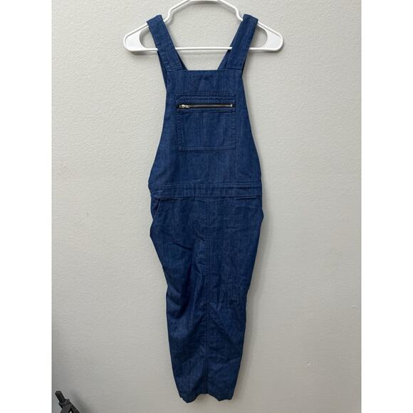 Zara denim sleeveless maxi dress XS Overall Pockets Cottage Core Premium‎ Denim - Picture 1 of 5